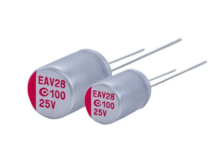 16V, 100μF 导电性高分子铝固体电解电容器(引线型) - AREA - 我们的16V 100μF ESR 24 导电性高分子铝固体电解电容器(引线型) 适用于DC/DC转换器、电压调节器等应用.