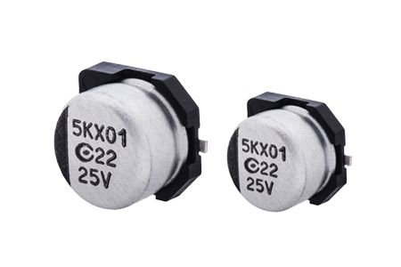 2.5V, 820μF Conductive Polymer Aluminum Solid Capacitors (Surface Mount Type)- AV5K - 2.5V 820μF ESR 7  Conductive Polymer Aluminum Solid Capacitors(Surface Mount Type) is designed to meet the DC-DC converters, voltage regulators and decoupling application.