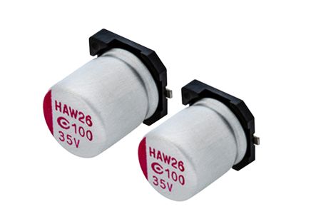 25V, 330μF 導電性ポリマーアルミニウム固体コンデンサ（表面実装型） - AVHA - 25V 330μF ESR 18 導電性ポリマーアルミニウム固体コンデンサ（表面実装型）は、DC-DCコンバータ、電圧レギュレータ、およびデカップリングアプリケーションに対応するように設計されています。